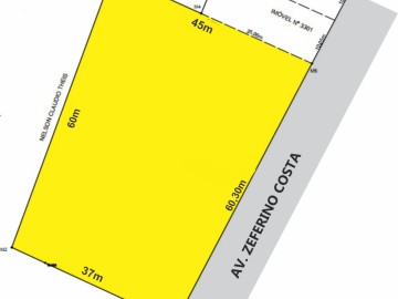 Terreno com 60m de frente para Av. Zeferino Costa